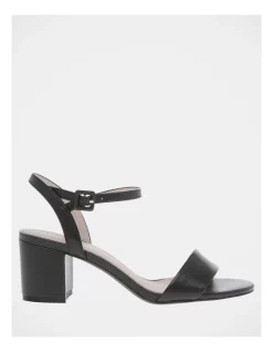 Best deal 😀 Basque Roma Leather Block Heel Sandal In Black 😉