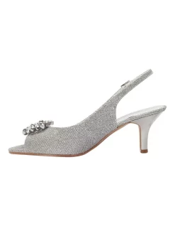 Best Pirce 🔥 Easy Steps Anissa Silver Shimmer Fabric Sandal 🎁 -Chic Highheels Store unnamed file 1329