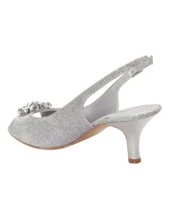 Best Pirce 🔥 Easy Steps Anissa Silver Shimmer Fabric Sandal 🎁 -Chic Highheels Store unnamed file 1330