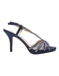 Budget ✔️ NINA Barbara 👏 Sandals In New Navy Satin ⌛