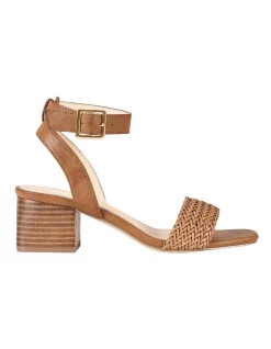 Discount ✔️ Verali Elly Low Block Ankle Mules 😍 Shoes In Tan Weave ✔️
