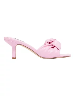 Coupon 💯 Nine West Knot Heeled ⭐ Sandal In Pink ⌛