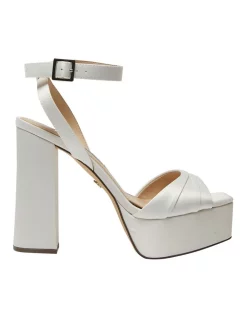 Buy 🎉 NINA Dorcas Luster Satin Sandals In Cream ✨