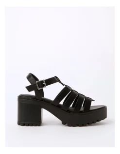 Budget 😀 Miss Shop Kitten 😉 Sandal In Black ⌛