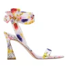 New 👏 Nine West Kelsie Tie-Up Sandals In White Floral 🔔