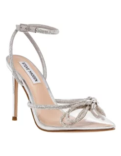 Outlet β¨ Steve Madden Viable π Heels In Silver/Clear β¨