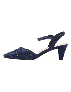 Brand new ❤️ Easy Steps Adelle Heeled 👍 Shoes In Navy Fabric 🎉 -Chic Highheels Store unnamed file 4423