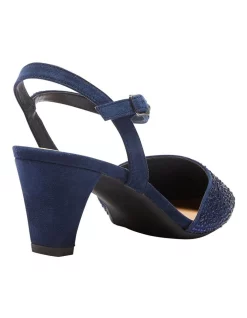Brand new ❤️ Easy Steps Adelle Heeled 👍 Shoes In Navy Fabric 🎉 -Chic Highheels Store unnamed file 4424