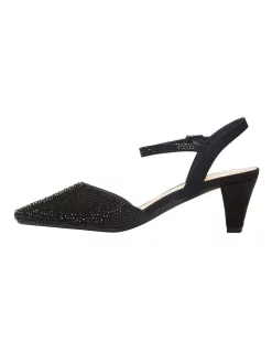 Discount ❤️ Easy Steps Adelle Heeled 🥰 Shoes In Black Fabric 🎁 -Chic Highheels Store unnamed file 4430