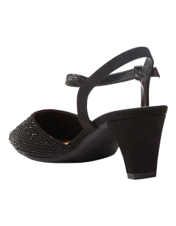 Discount ❤️ Easy Steps Adelle Heeled 🥰 Shoes In Black Fabric 🎁 -Chic Highheels Store unnamed file 4433