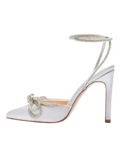 New 🛒 Pink Inc Rory Heeled 🎉 Shoes In Silver Satin ⭐ -Chic Highheels Store unnamed file 4447