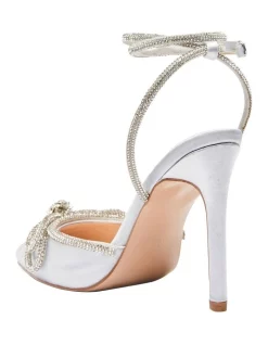 New 🛒 Pink Inc Rory Heeled 🎉 Shoes In Silver Satin ⭐ -Chic Highheels Store unnamed file 4450