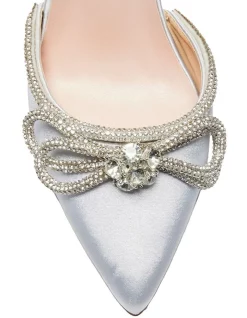 New 🛒 Pink Inc Rory Heeled 🎉 Shoes In Silver Satin ⭐ -Chic Highheels Store unnamed file 4451