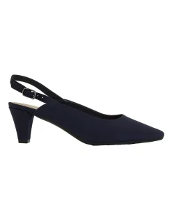 Promo 🎉 Easy Steps Agatha Navy Fabric Heeled Shoes 😀