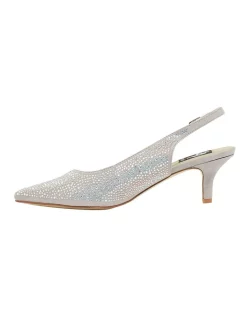 New 😀 Alan Pinkus Teagan Silver Fabric Heeled Shoes ❤️ -Chic Highheels Store unnamed file 4739