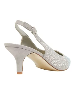New 😀 Alan Pinkus Teagan Silver Fabric Heeled Shoes ❤️ -Chic Highheels Store unnamed file 4740
