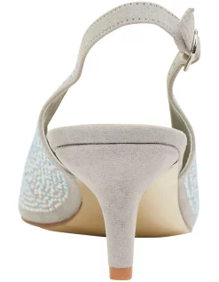 New 😀 Alan Pinkus Teagan Silver Fabric Heeled Shoes ❤️ -Chic Highheels Store unnamed file 4741