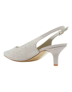 New 😀 Alan Pinkus Teagan Silver Fabric Heeled Shoes ❤️ -Chic Highheels Store unnamed file 4743