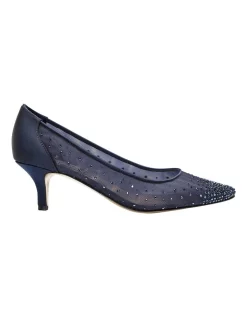Promo ⌛ Alan Pinkus Spritz Bright Navy Satin Pump ⭐