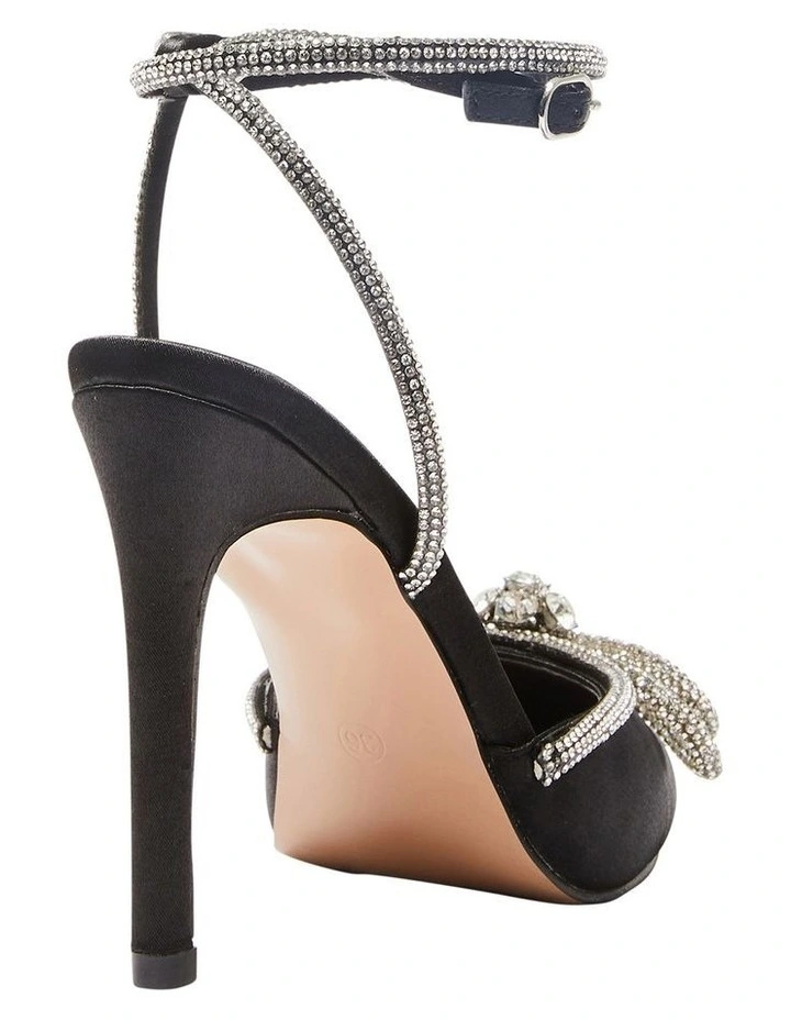 New π Pink Inc Rory Heeled Shoes In Black Satin β 4 New π Pink Inc Rory Heeled Shoes In Black Satin β - Image 4