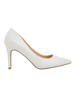 Discount 👏 Ravella Wild White Smooth Heeled 🌟 Shoes ⭐
