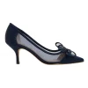 Hot Sale ⌛ NINA Brite New Navy Satin Heeled Shoes 😀