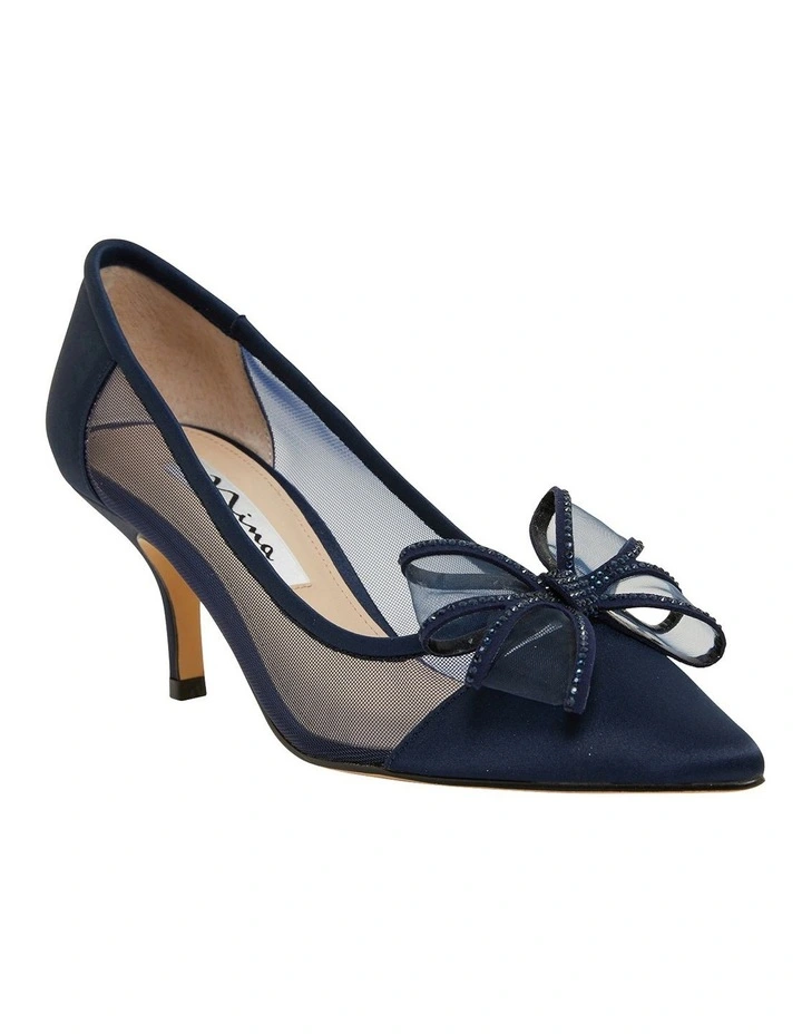 Hot Sale β NINA Brite New Navy Satin Heeled Shoes π 2 Hot Sale β NINA Brite New Navy Satin Heeled Shoes π - Image 2