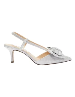 Best deal π NINA Teddy Heeled π― Shoes In New Silver Glitter β€οΈ