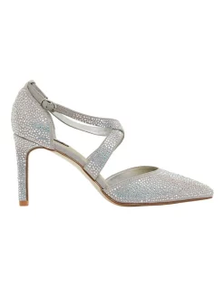 Budget π Alan Pinkus Madison Silver Fabric Heeled βοΈ Shoes β