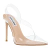 Outlet 🤩 Steve Madden Vienne Clear Heel In Nude ❤️