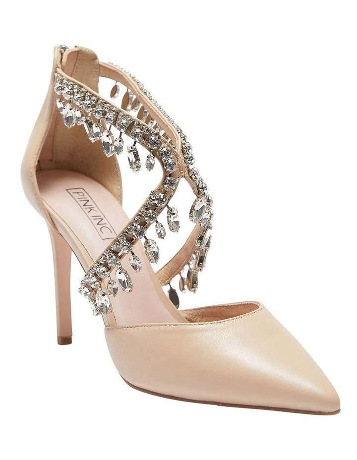 Deals π Pink Inc Belle Kid Heeled Shoes In Beige π 2 Deals π Pink Inc Belle Kid Heeled Shoes In Beige π - Image 2
