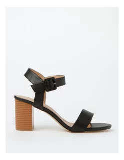Discount 😀 Miss Shop Beckham Block Heel Sandal In Black 😉