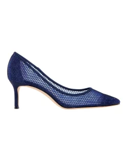 Cheap ⭐ NINA Niley Navy Luster Satin Heeled 🔥 Shoes ✔️