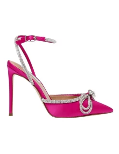 Outlet β€οΈ Steve Madden Viable Heel In Fuchsia Satin β€οΈ