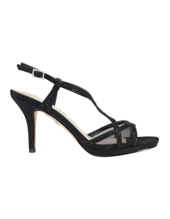 Cheapest 😀 NINA Blossom Black Satin Sandal 👏