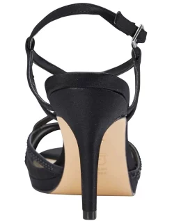 Cheapest 😀 NINA Blossom Black Satin Sandal 👏 -Chic Highheels Store unnamed file 7052
